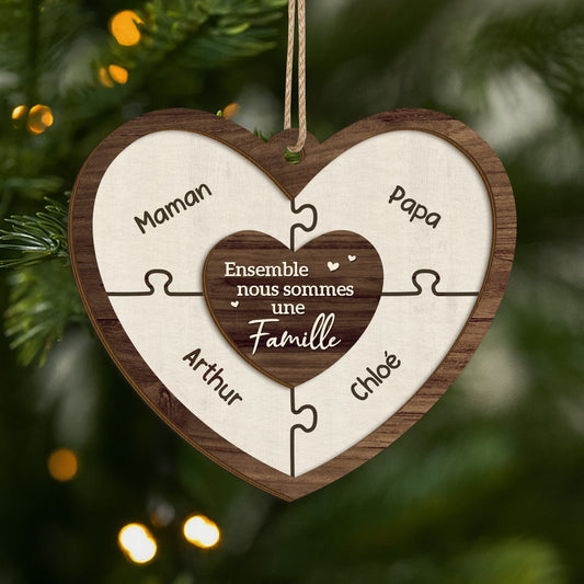 5547OFR1 ornement puzzle en bois a 2 couches personnalise pour famille ensemble 5547o5qai