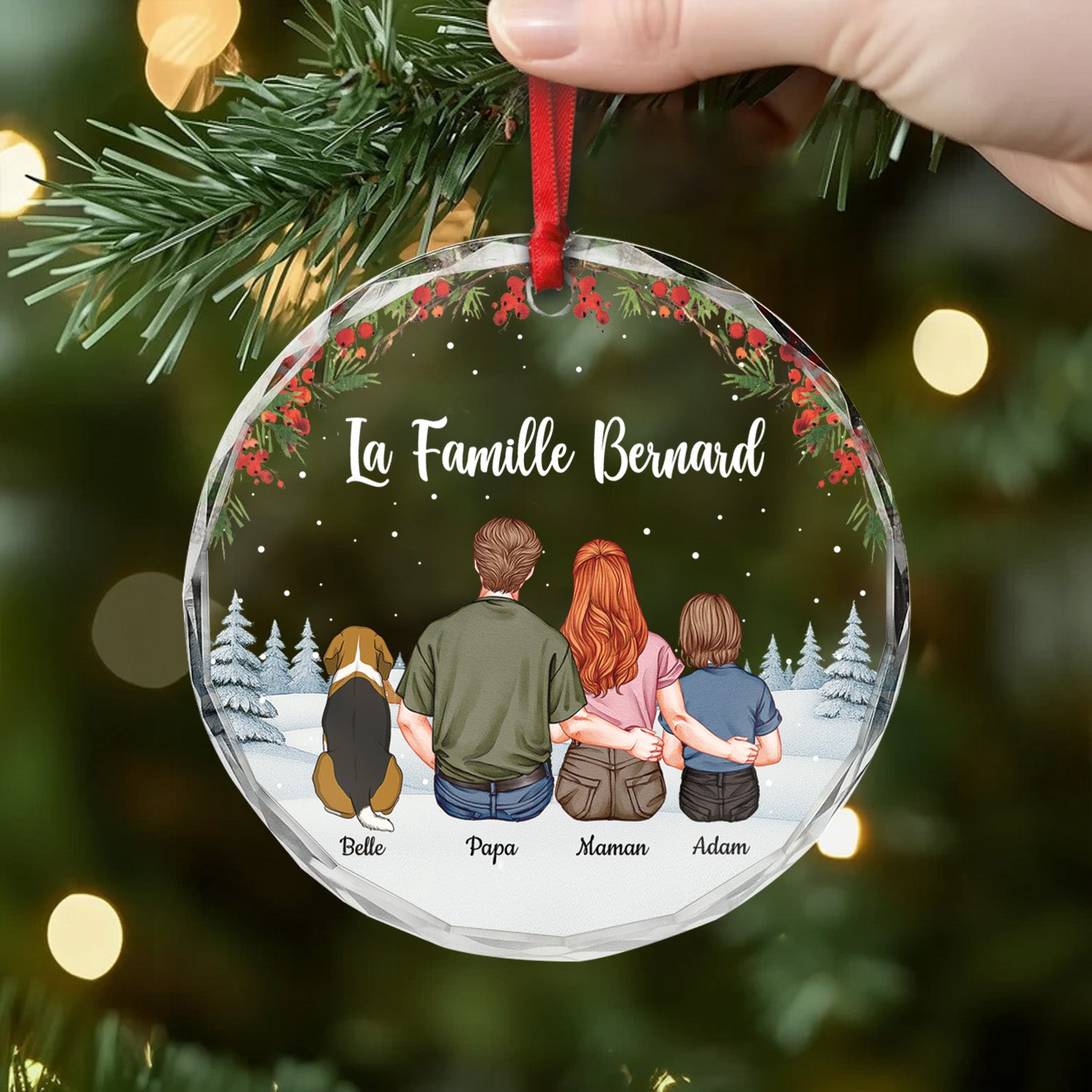 5561OFR2 ornement en verre personnalise famille notre famille de dos 5561o3tzi