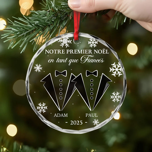 5565OFR2 ornement noel en verre personnalise couple premier noel mariage 5565o6qag