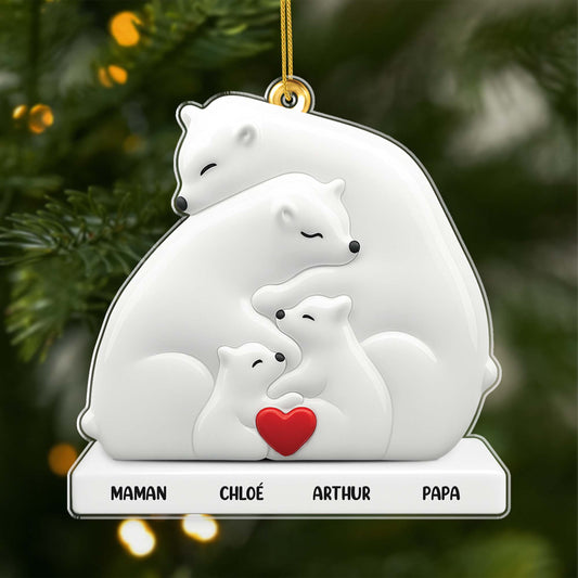 5566OFR1 ornement en acrylique personnalise pour famille famille ours 5566o