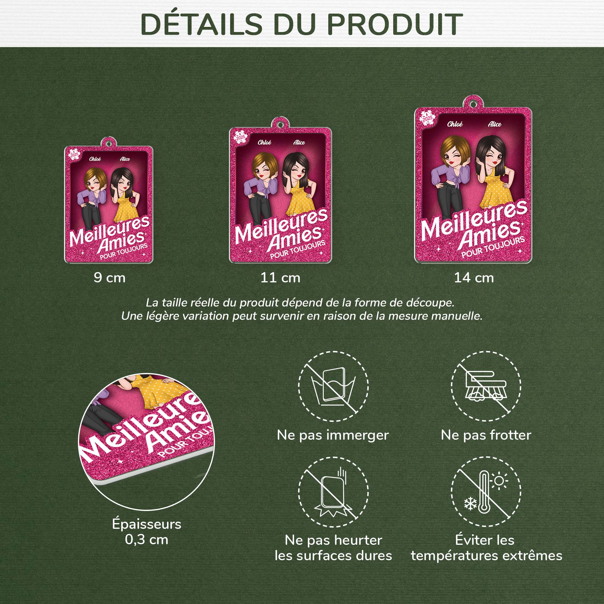 5619OFR3 ornement en acrylique personnalise poupee meilleure amie 5619o5zaf