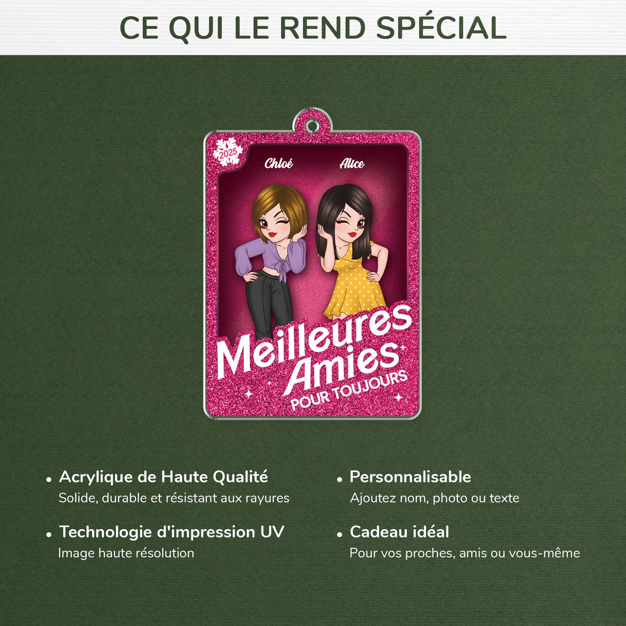 5619OFR4 ornement en acrylique personnalise poupee meilleure amie 5619o5zaf
