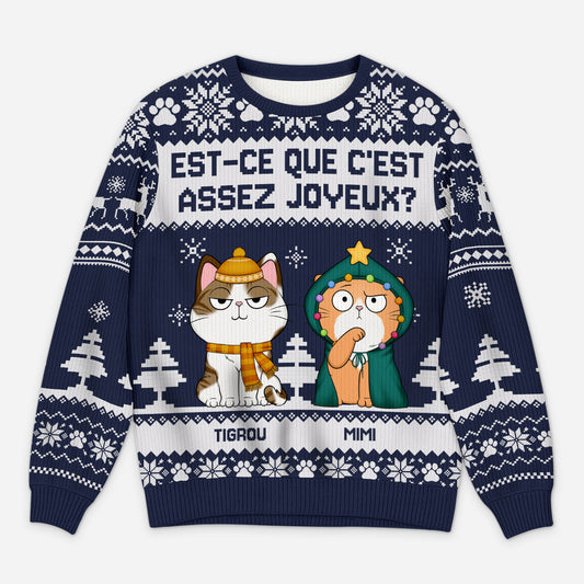 5634WFR1 pull moche chat de noel personnalise drole est ce que cest assez joyeux 5634w8yzd