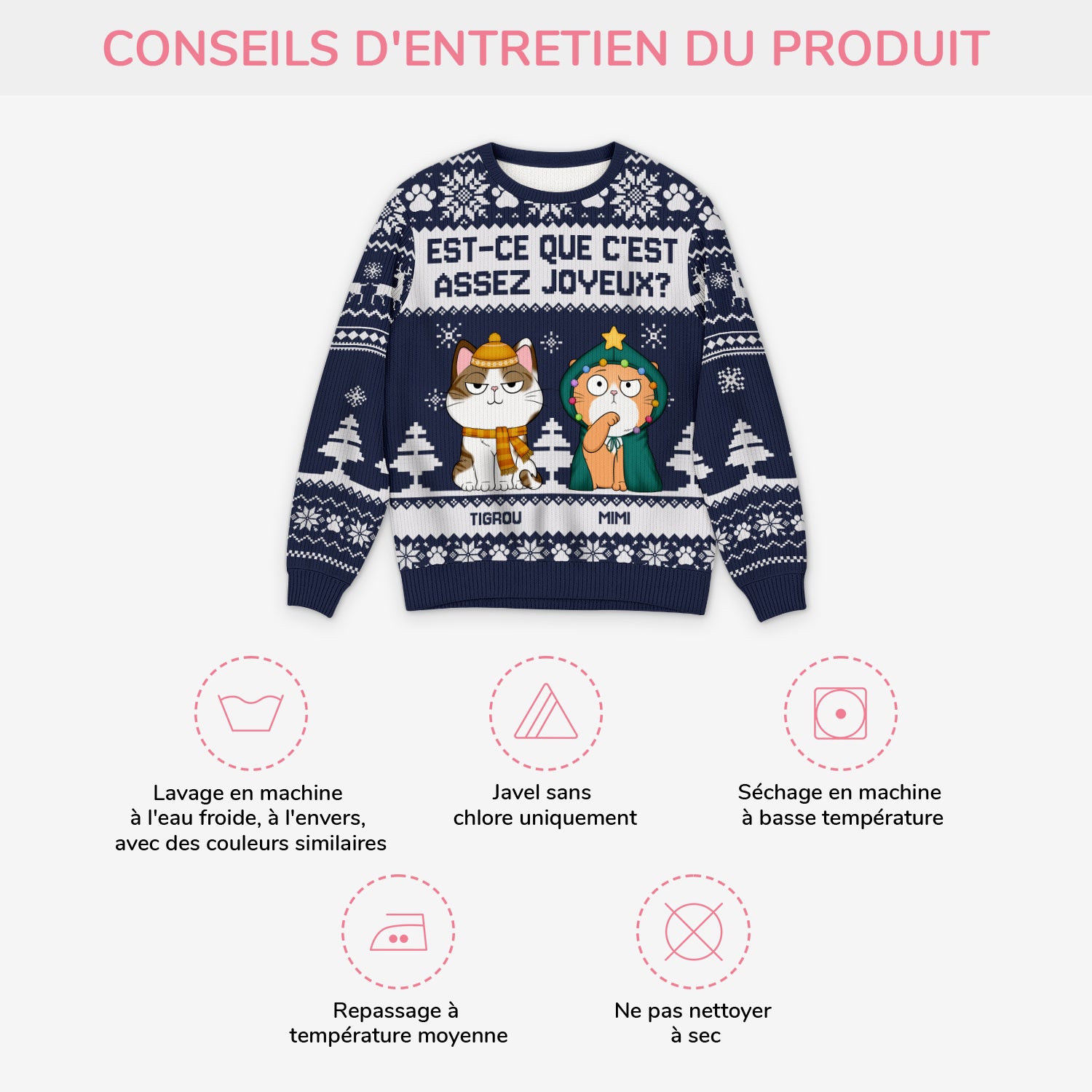 5634WFR4 pull moche chat de noel personnalise drole est ce que cest assez joyeux 5634w8yzd
