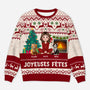 5644WFR1 pull moche chat de noel personnalise drole joyeuses fetes avec pattes 5644wtlnd