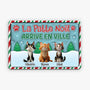 5656EFR2 plaque en metal personnalisee noel pour chat patte noel arrive en ville 5656etyad