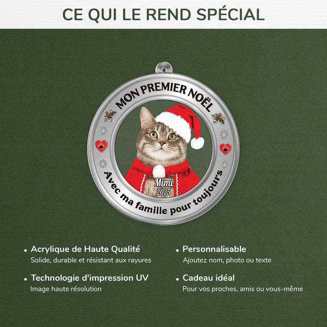 Porte-passeport Motif Chat Chantant Noël - Étanche, Léger - Avec Emplacements Pour Cartes - Cadeau Voyage Original - 1