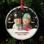 5679OFR1 ornement en verre personnalise couple bonhomme de neige vieillir ensemble 3d 5679okzqg