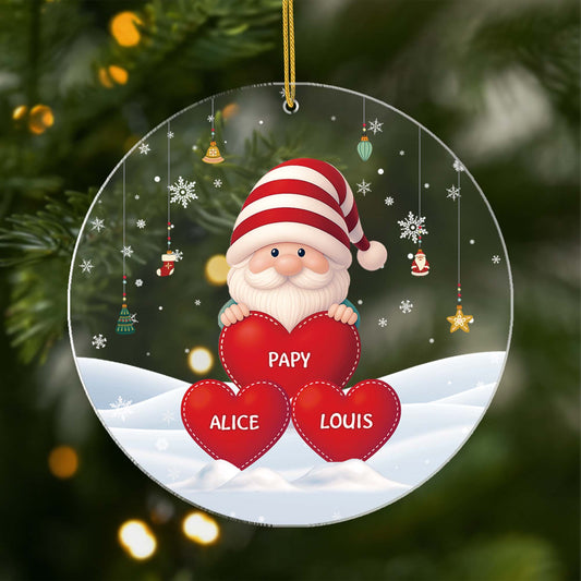 5682OFR1 effet dimpression 3d ornement acrylique personnalise avec prenom mamie papi gnome noel 5682okm0b