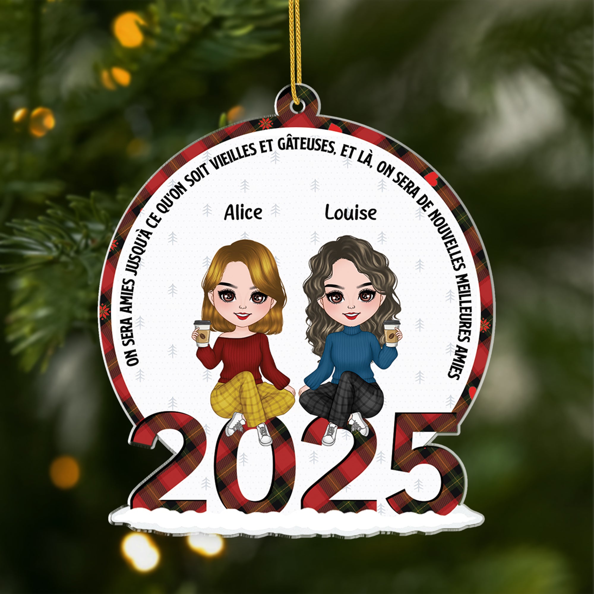 5683OFR1 ornement noel en acrylique personnalise collegue on sera amies jusqua ce quon soit vieilles 5683ok6cf