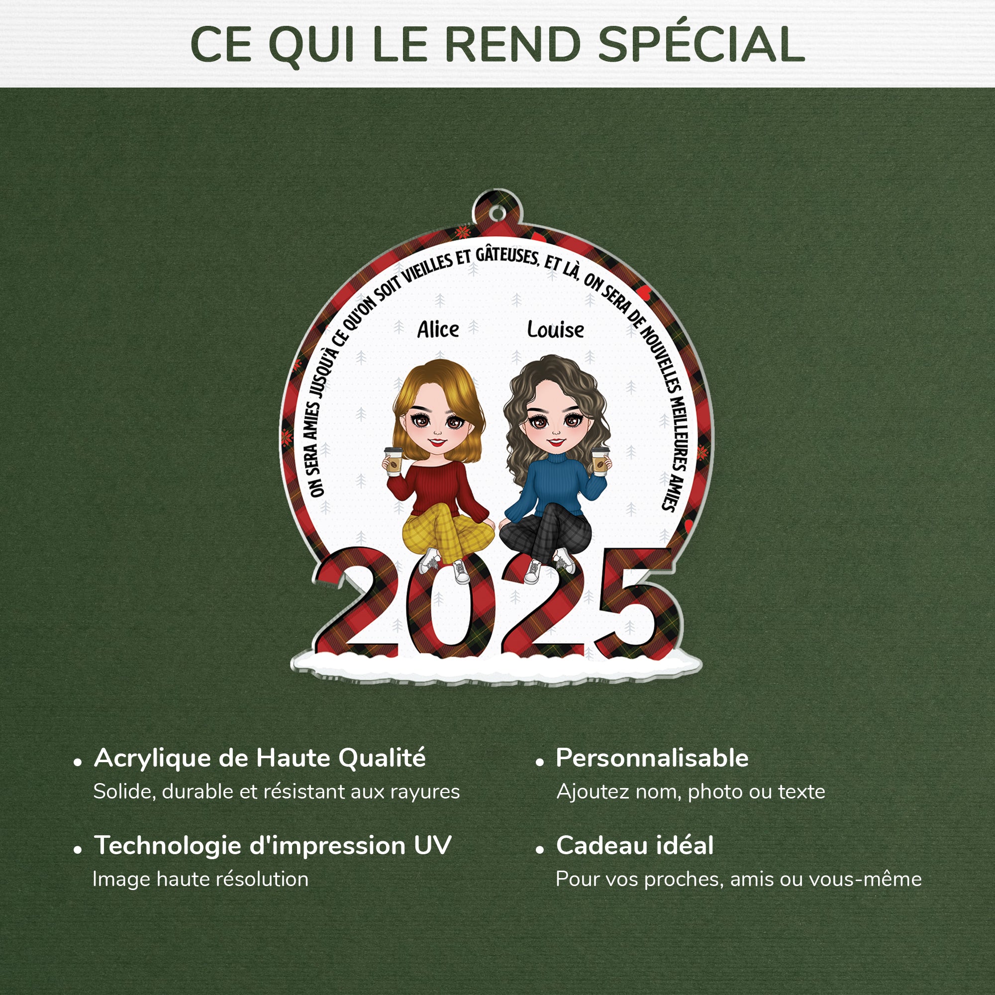 5683OFR1 ornement noel en acrylique personnalise collegue on sera amies jusqua ce quon soit vieilles 5683ok6cf4