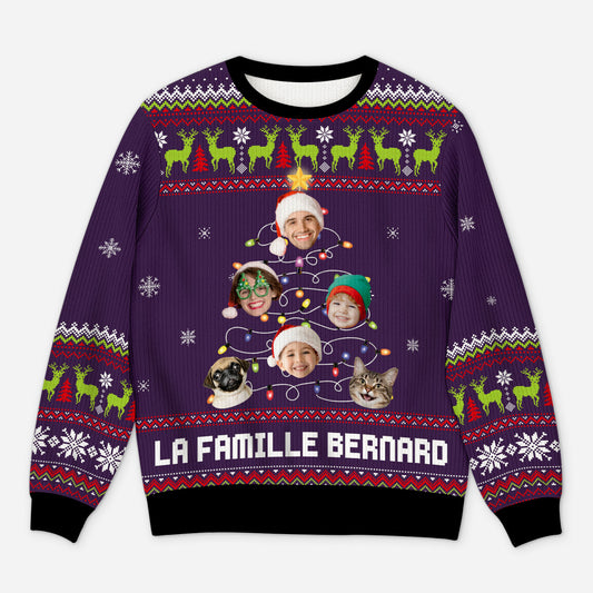 5708WFR1 pull moche personnalise sapin noel de famille 5708w3tmi