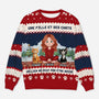 5709WFR1 pull moche de noel personnalise un homme et son chat 5709w8tad