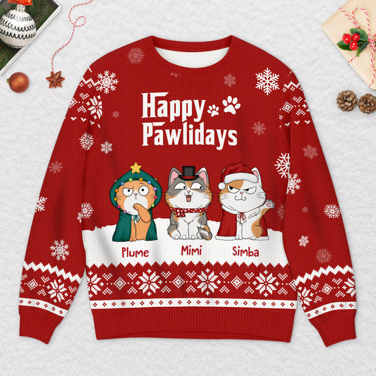 5719WFR2 pull moche de noel personnalise papa chat 5719w6tnd