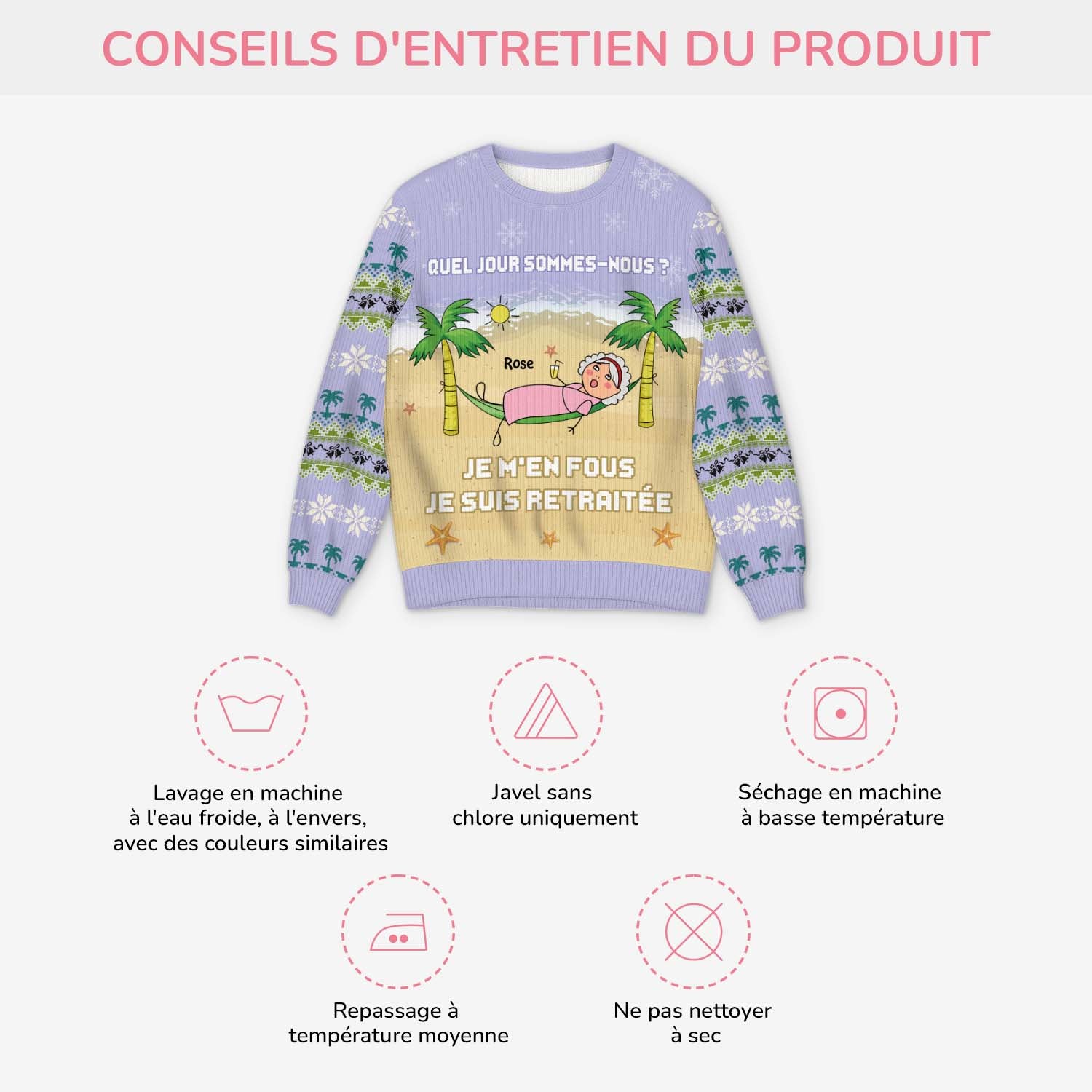 5720WFR4 pull moche de noel personnalise je suis retraite 5720wklta_948d6e01 df31 4629 8836 e2eec2a32e49