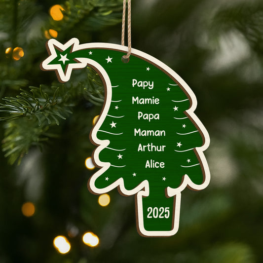 5737OFR1 ornement en bois a 2 couches personnalise pour famille sapin de noel familial 5737o8qti
