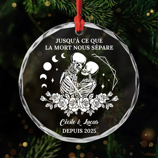 5738OFR1 ornement en verre personnalise de noel jusqua ce que la mort nous separe 5738o6ung