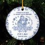 5739OFR1 ornement ceramique personnalise de noel jusqua ce que la mort nous separe style toile bleue 5739o6ung