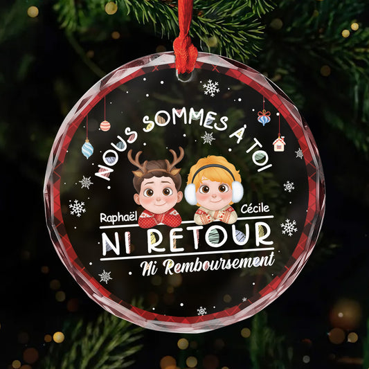 5757OFR1 ornement en verre personnalise avec enfant de noel nous sommes a toi 5757o3qqa