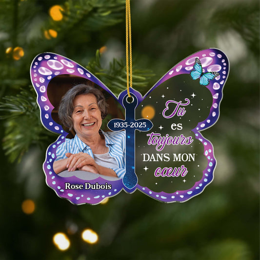 5760OFR1 ornement acrylique personnalise commemoratif avec photo mon coeur netait pas prete 5760o3lta