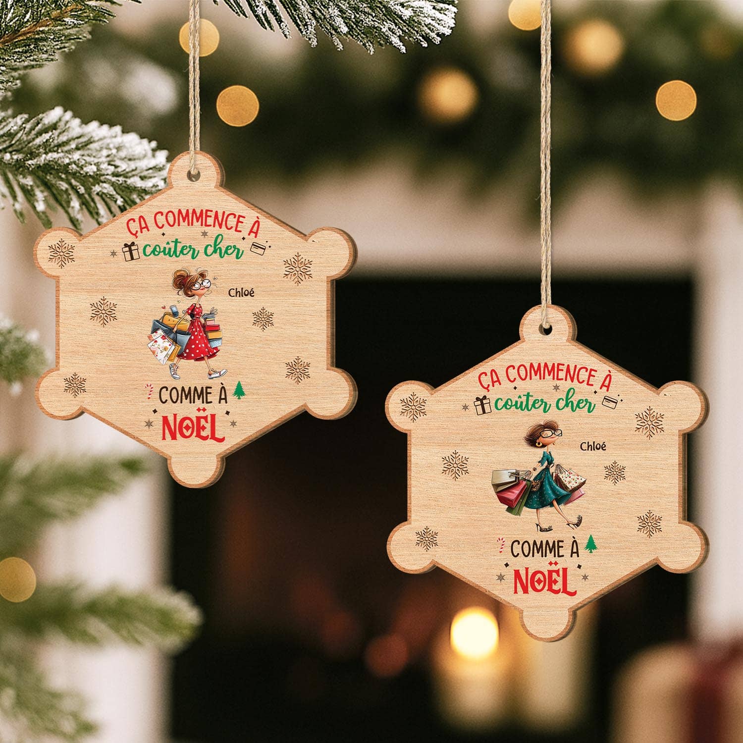 5762OFR2 ornement noel en bois a 1 couche personnalise ca commence a couter cher 5762otzca
