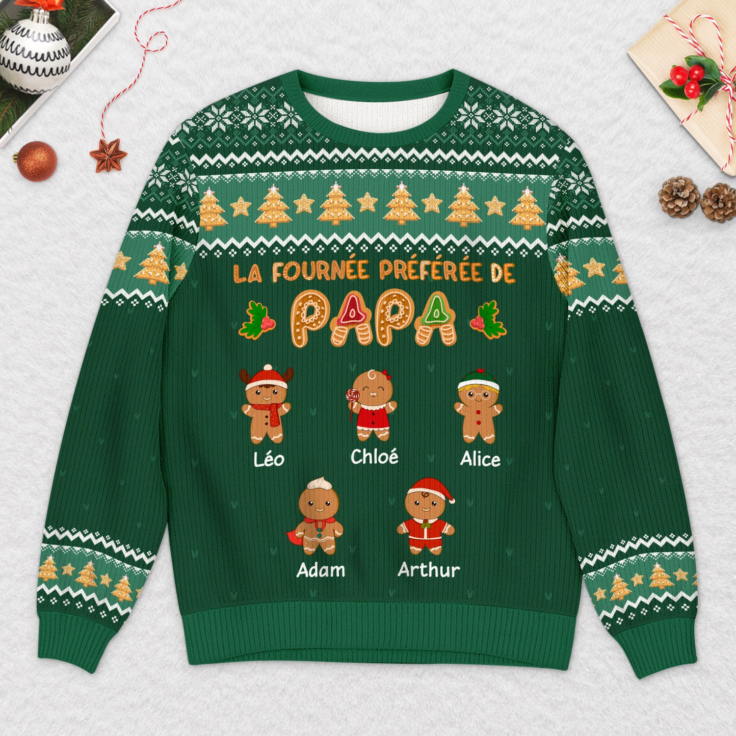 5764WFR2 pull moche de noel personnalise la fournee preferee de mamie 5764wkzza
