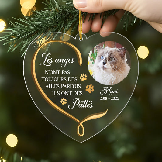 5769OFR2 ornement acrylique personnalise commemoratif pour chat et chien les anges qui ont des pattes 5769o8umc