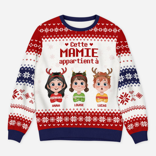 5779WFR1 pull moche de noel personnalise cette mamie ce papy appartient a 5779w8yna