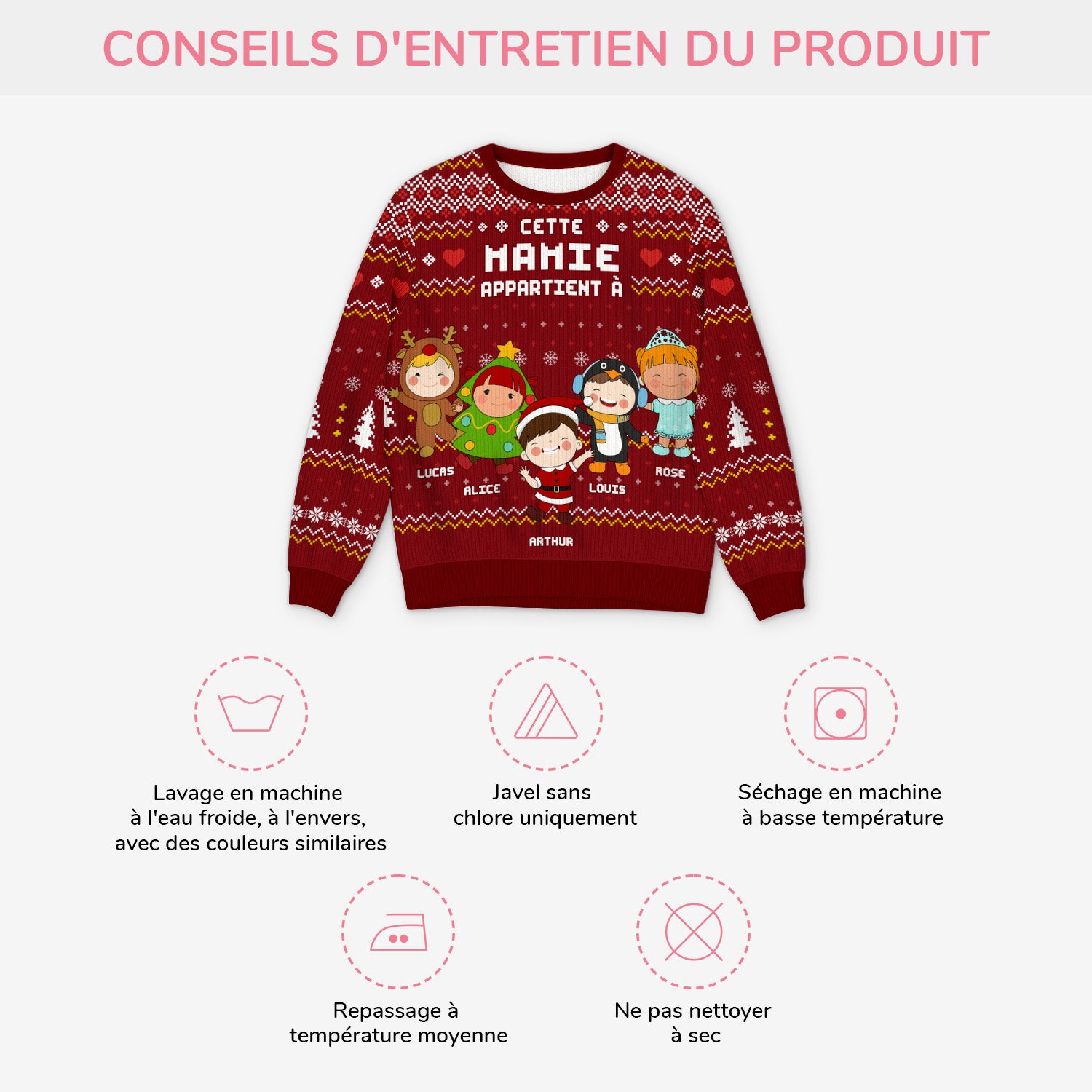 5781WFR4 pull moche de noel personnalise pour papy mamie ce papy genial appartient a 5781wtlta