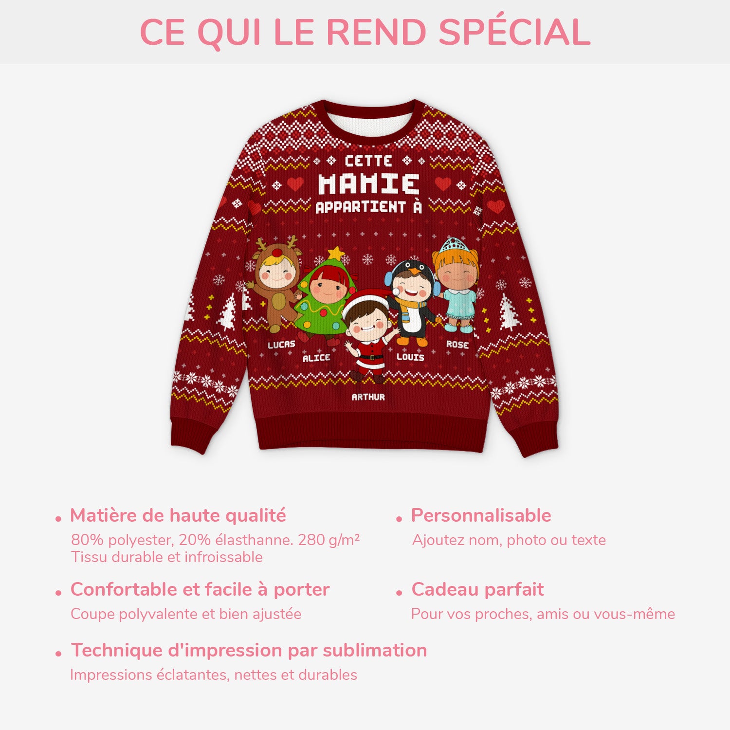 5781WFR5 pull moche de noel personnalise pour papy mamie ce papy genial appartient a 5781wtlta