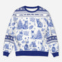 5799WFR1 pull moche de noel personnalise un noel de chat style toile bleue 5799wtmmd
