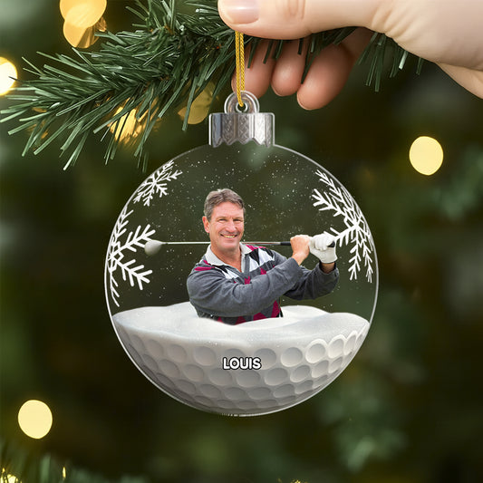 5800OFR2 ornement acrylique personnalise avec photo boule de noel avec les amis du golf 5800okzcb