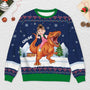 5806WFR2 pull moche de noel enfant personnalise avec photo mon dinosaure 5806wtzak