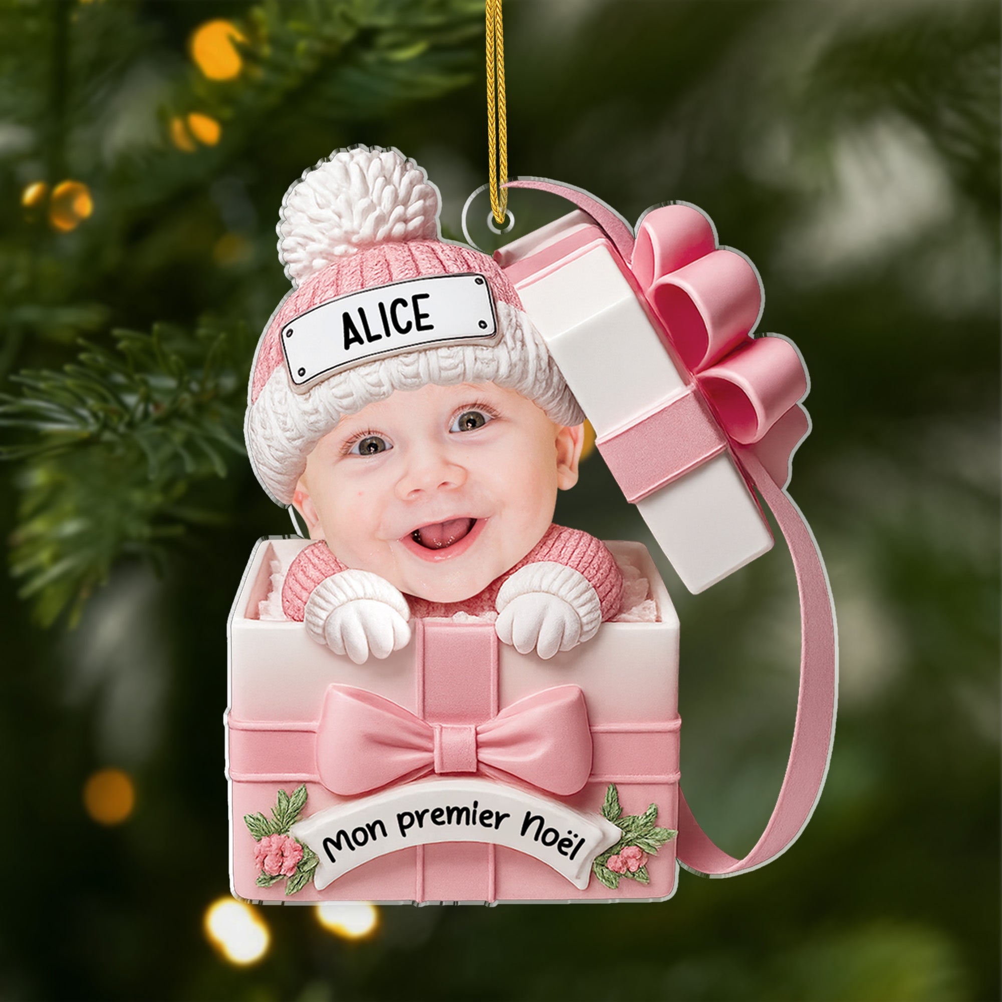 5807OFR1 effet dimpression 3d ornement noel acrylique personnalise cadeau premier noel bebe 5807o8lmk