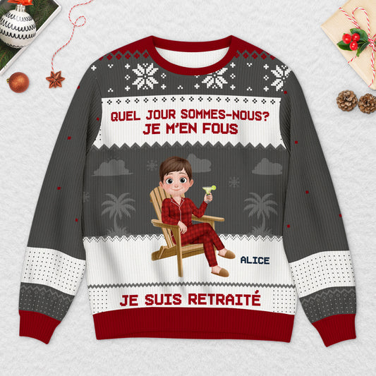 5829WFR2 pull moche de noel personnalise officiellement a la retraite 5829w6qca