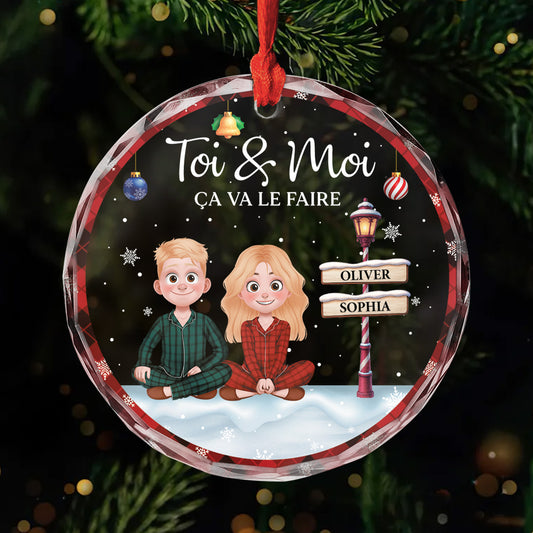 5837OFR1 ornement noel en verre personnalise couple toi et moi 5837otu5g