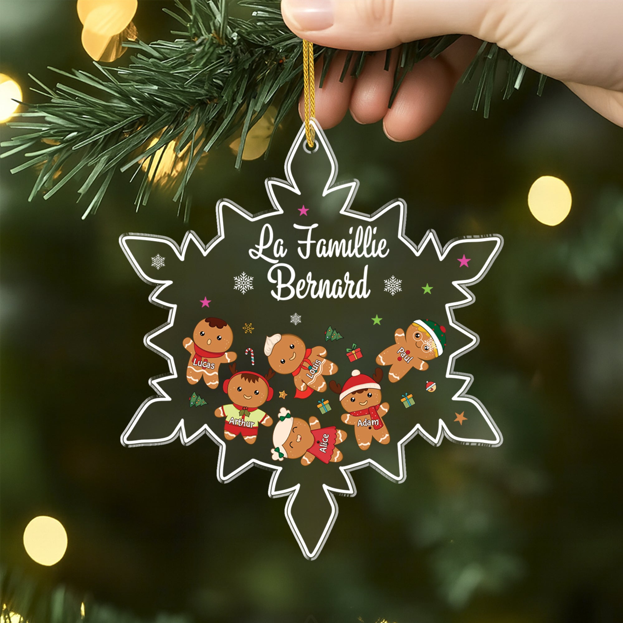 5869OFR2 ornement acrylique personnalise la famille biscuit de noel 5869okmci