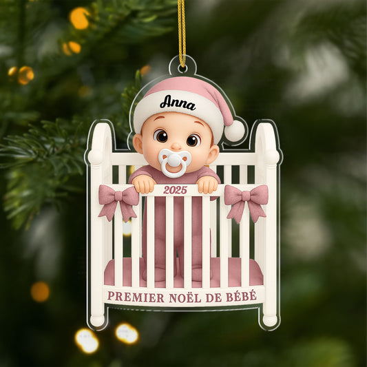5890OFR1 effet dimpression 3d ornement acrylique personnalise premier noel bebe 5890o6lqk