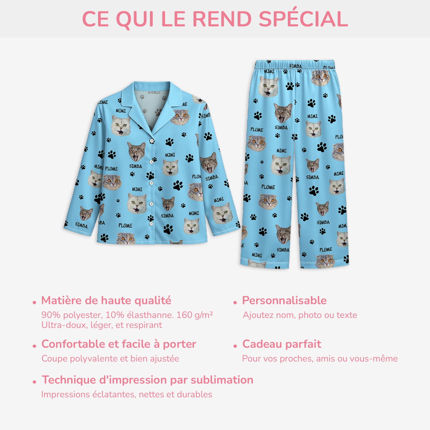 5900VFR5 pyjama personnalise avec photo mon chat 5900vkznd