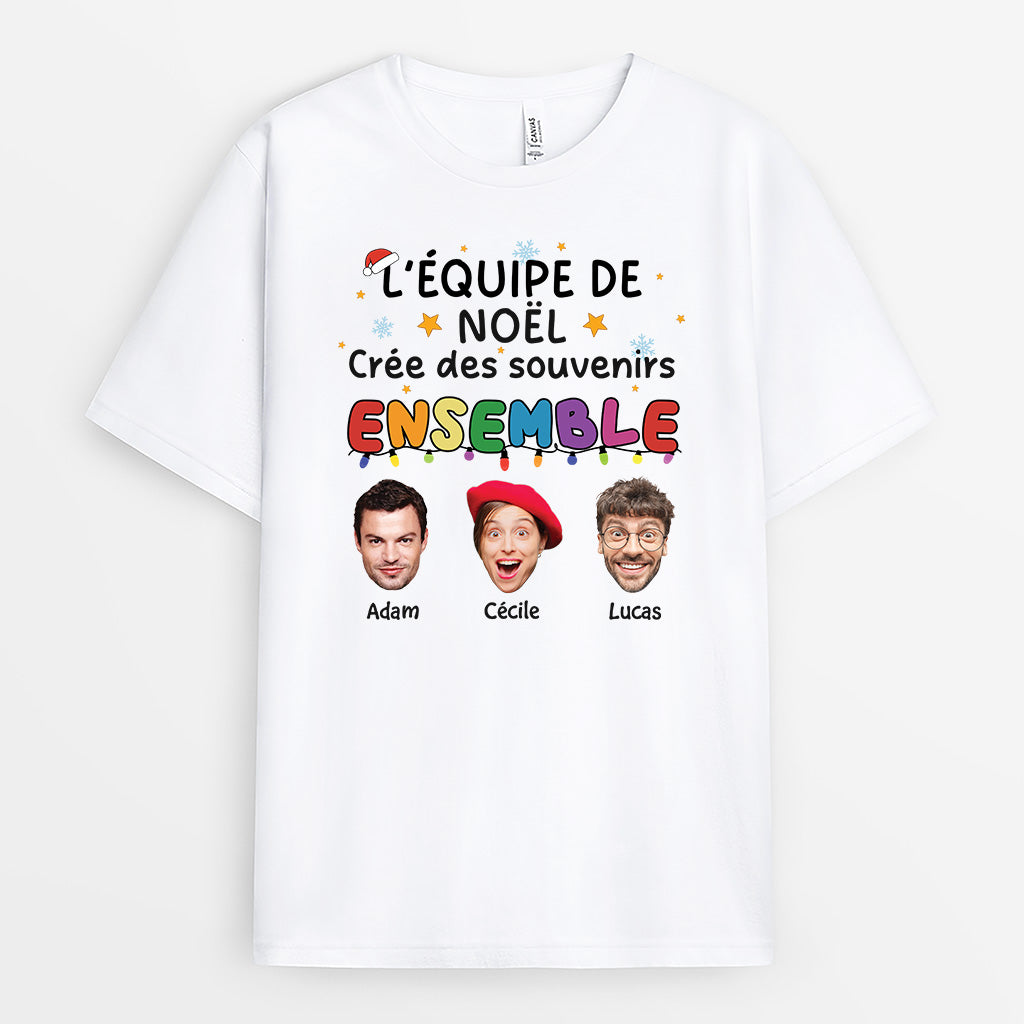 5912FR1 t shirt ami personnalise avec photo lequipe de noel 5912akzmf