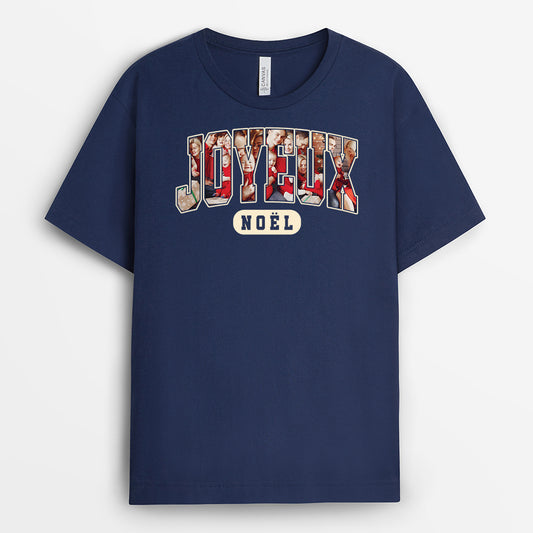 5923AFR2 t shirt personnalise famille avec photo joyeux noel 5923attzi