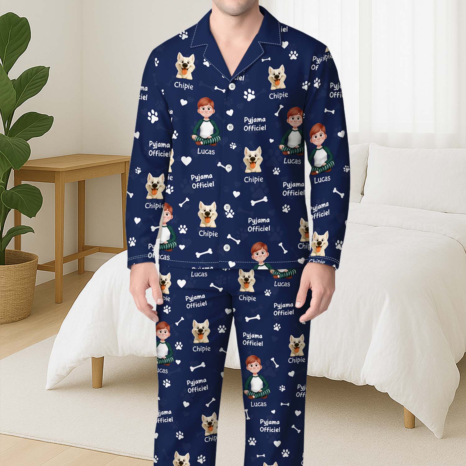 5924VFR3 pyjama personnalise pyjama officiel avec chien 5924vync