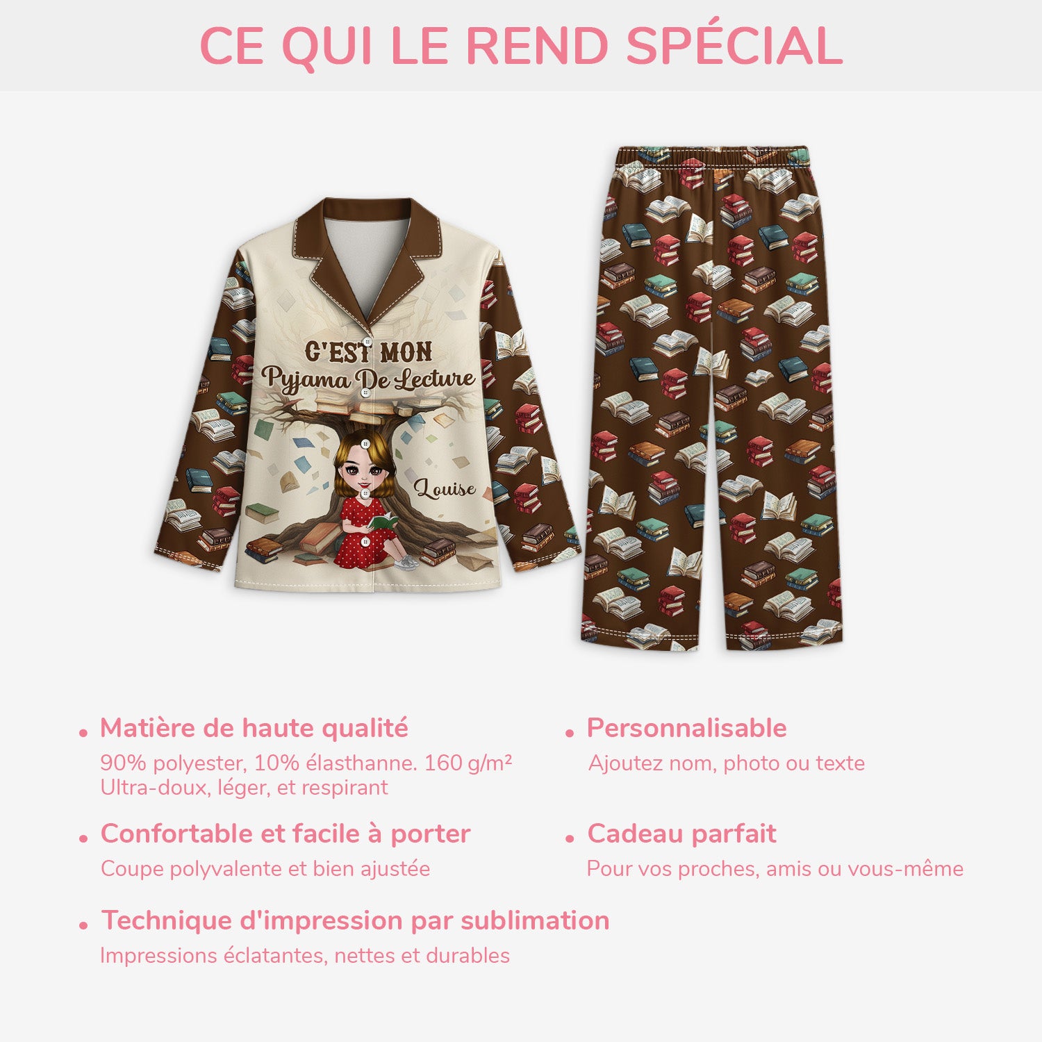 5936VFR5 pyjama personnalise pour fille qui aime les livres c_est mon pyjama de lecture 5936v6mta