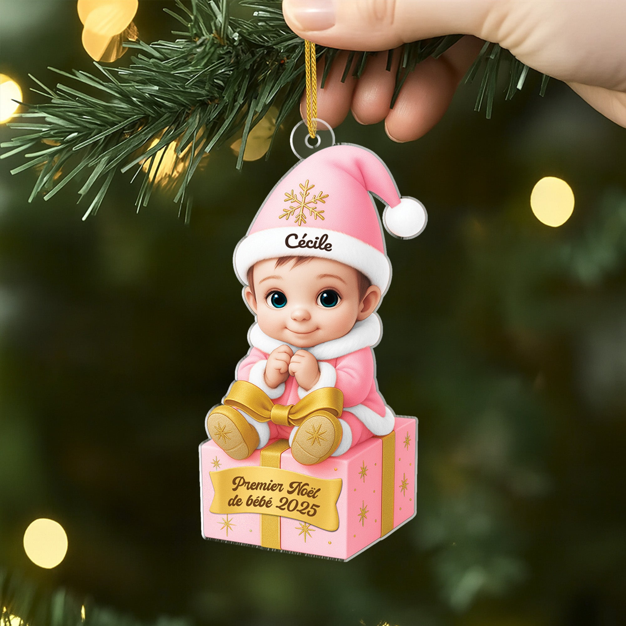 5939OFR2 effet dimpression 3d ornement noel acrylique personnalise mon petit enfant 5939o3hmk