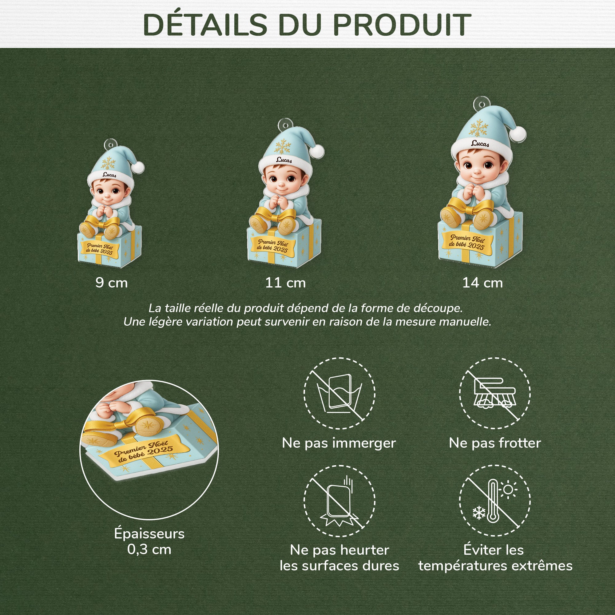 5939OFR3 effet dimpression 3d ornement noel acrylique personnalise mon petit enfant 5939o3hmk