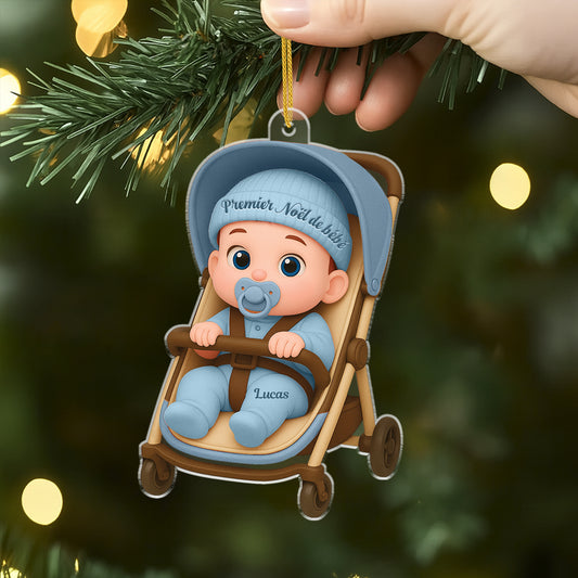 5941OFR2 effet dimpression 3d ornement acrylique personnalise enfant 1er noel de bebe 5941o8tzk