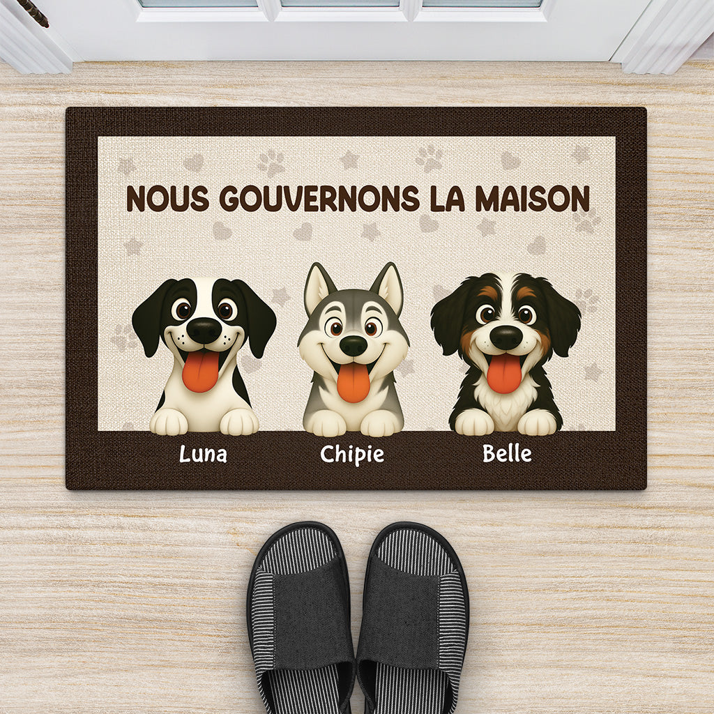 5944DFR2 paillasson chien personnalise il vaut mieux avoir une friandise 5944dkqtc