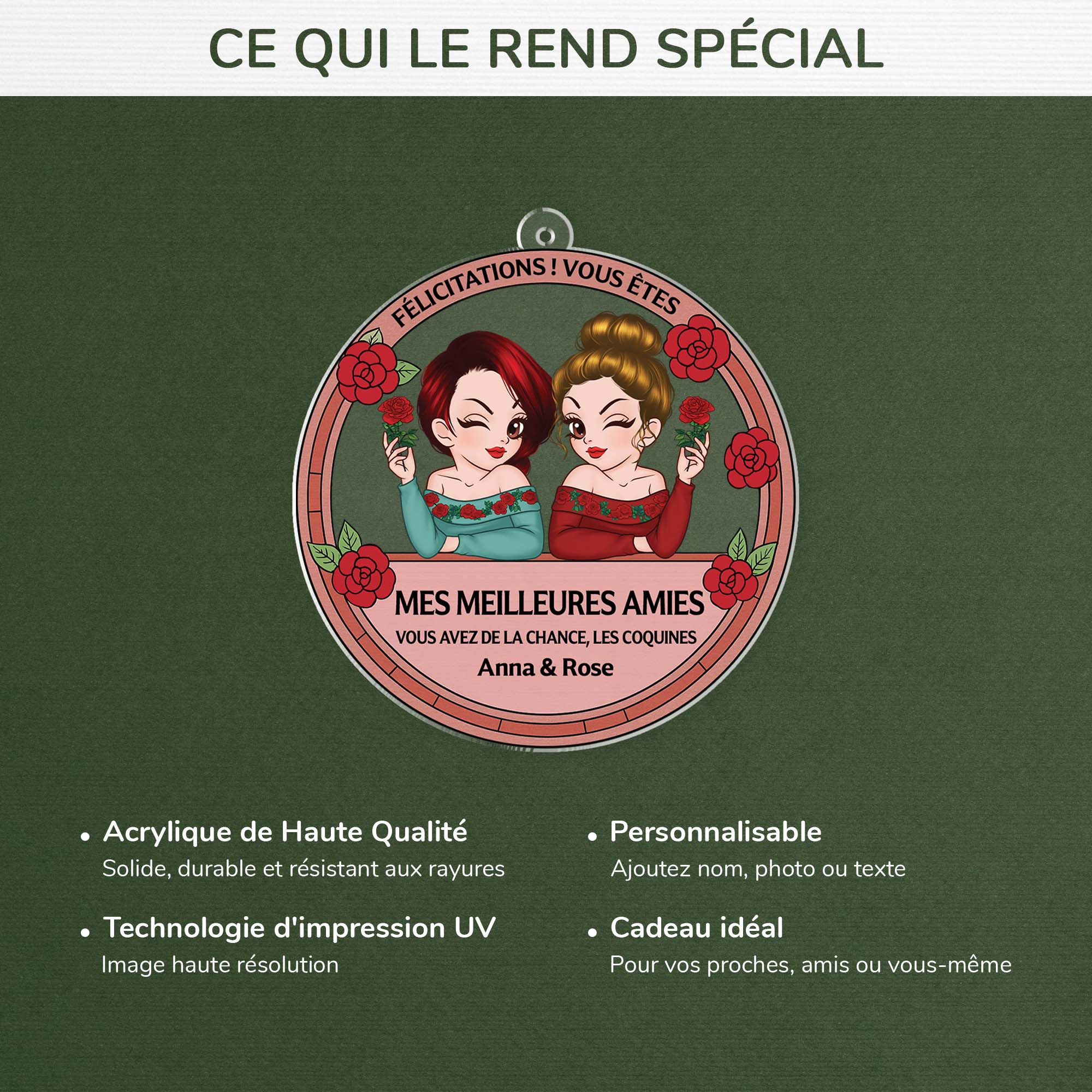 5948OFR4 ornement acrylique personnalise tu es ma meilleure amie 5948okzta