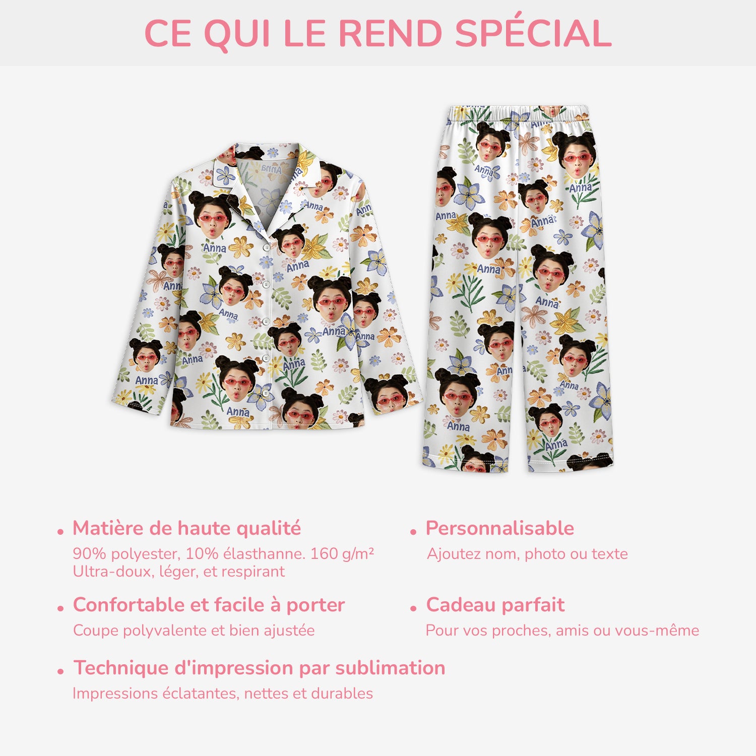 5951VFR5 pyjama fleuri personnalise ma belle 5951vkqna