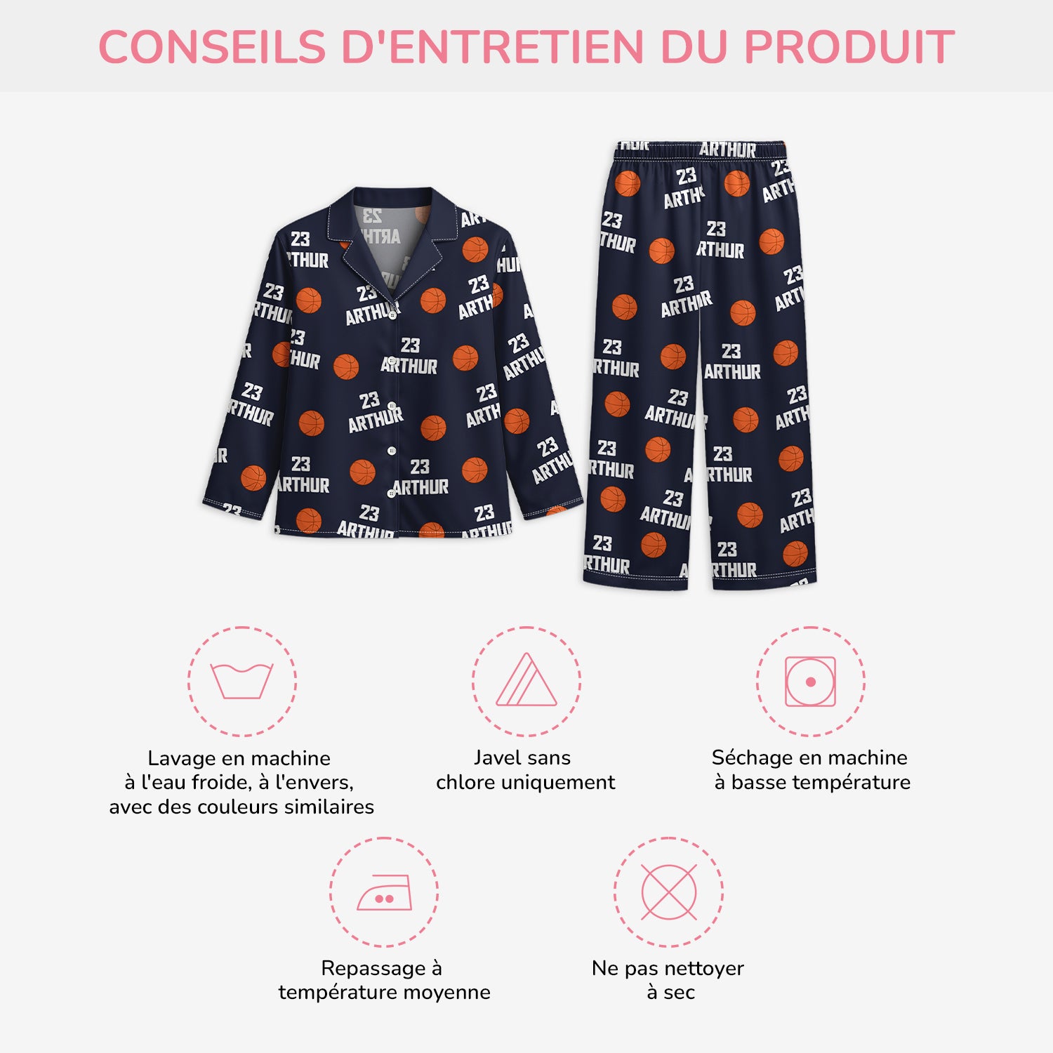 5956VFR4 pyjama personnalise jaime le sport 5956vktnb